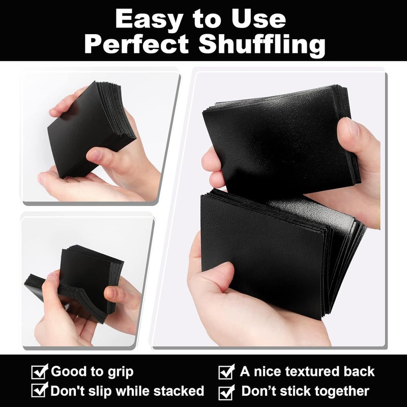 Fabmaker أكمام بطاقات سوداء 200 حزمة متوافقة مع أكمام بطاقات MTG إنهاء غير لامع قوي، مثالي للخلط - حماية جميع بطاقاتك القابلة للتداول، لا تمزق أبداً 66x91 مم - Image 4